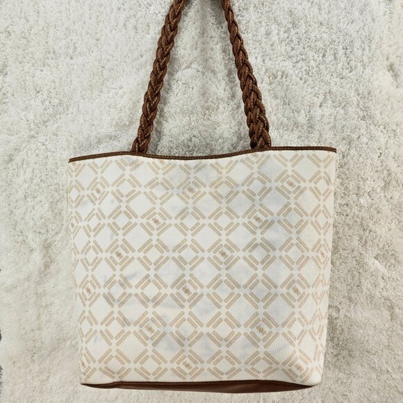 LIZ AND CO Signature Logo Faux Leather Top Snap Tote Shoulder Shopper Bag - Picture 3 of 13